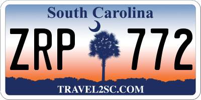 SC license plate ZRP772