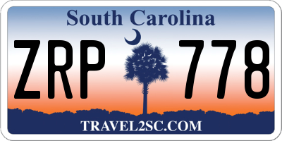 SC license plate ZRP778