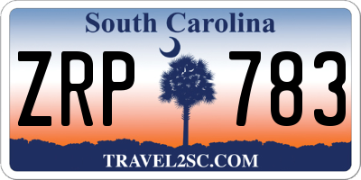 SC license plate ZRP783