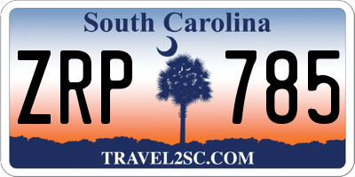 SC license plate ZRP785