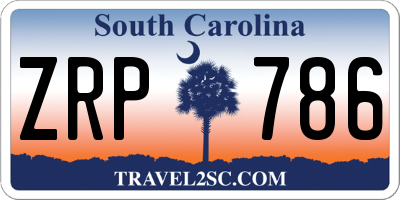 SC license plate ZRP786