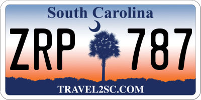 SC license plate ZRP787