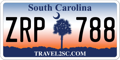 SC license plate ZRP788