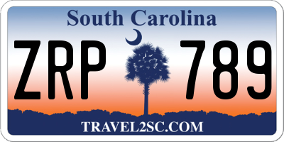 SC license plate ZRP789