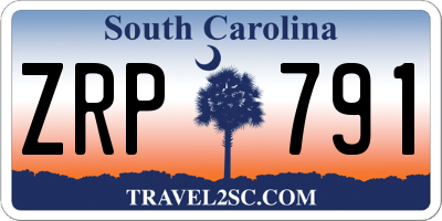 SC license plate ZRP791