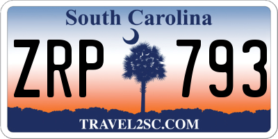 SC license plate ZRP793