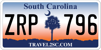 SC license plate ZRP796