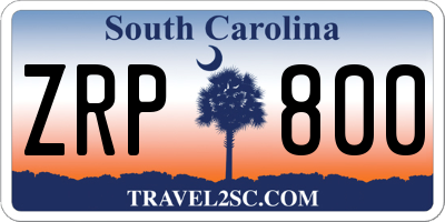SC license plate ZRP800
