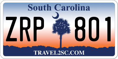 SC license plate ZRP801