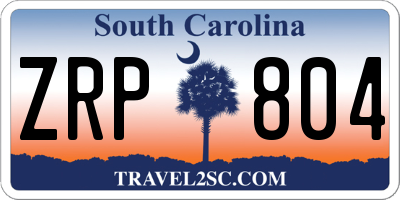 SC license plate ZRP804