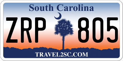 SC license plate ZRP805