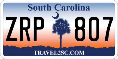 SC license plate ZRP807