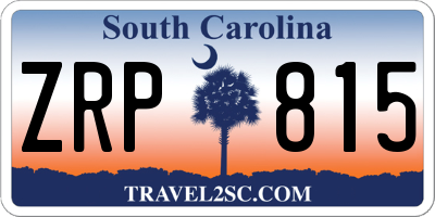 SC license plate ZRP815