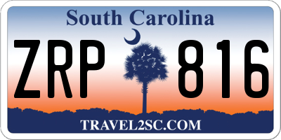 SC license plate ZRP816