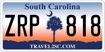 SC license plate ZRP818