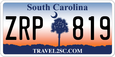 SC license plate ZRP819