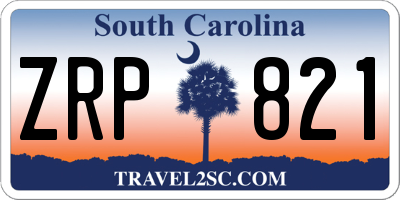 SC license plate ZRP821