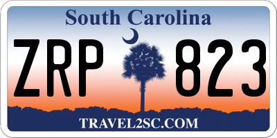 SC license plate ZRP823
