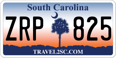 SC license plate ZRP825