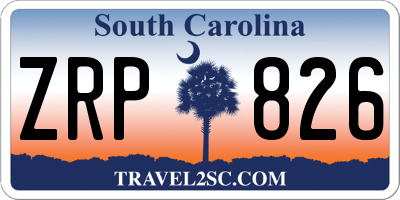 SC license plate ZRP826