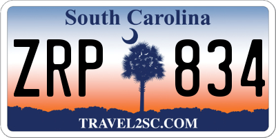 SC license plate ZRP834