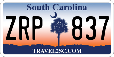 SC license plate ZRP837
