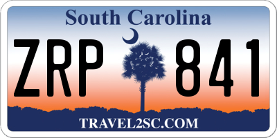 SC license plate ZRP841