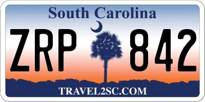 SC license plate ZRP842