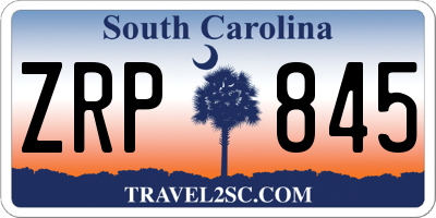 SC license plate ZRP845