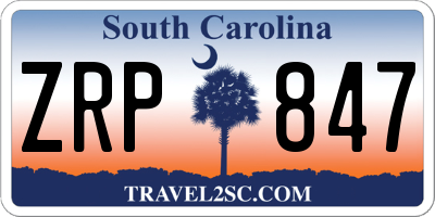 SC license plate ZRP847