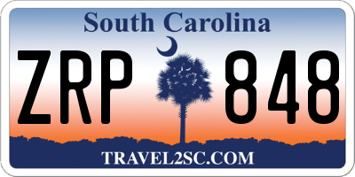 SC license plate ZRP848