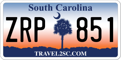 SC license plate ZRP851