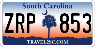 SC license plate ZRP853
