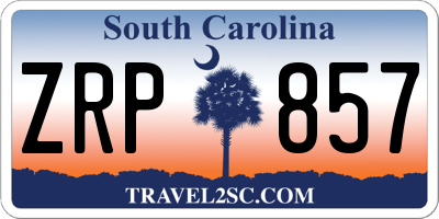SC license plate ZRP857