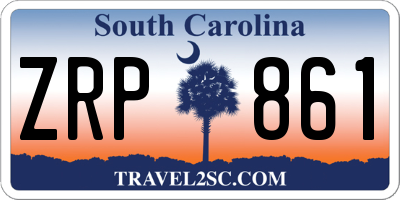 SC license plate ZRP861