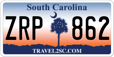 SC license plate ZRP862
