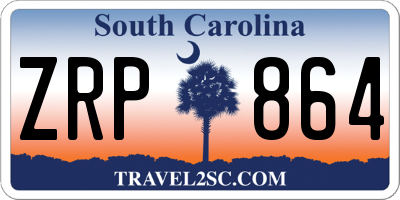 SC license plate ZRP864