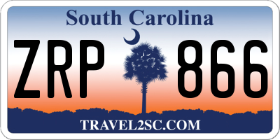 SC license plate ZRP866