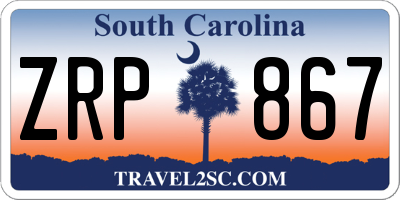 SC license plate ZRP867