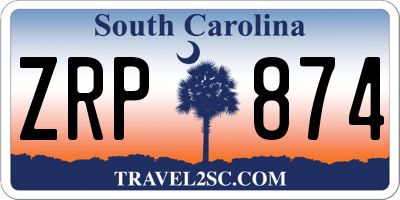 SC license plate ZRP874