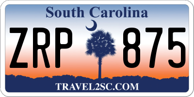 SC license plate ZRP875
