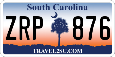 SC license plate ZRP876