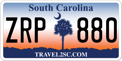 SC license plate ZRP880