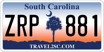 SC license plate ZRP881