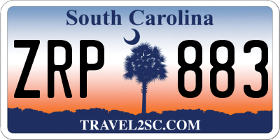SC license plate ZRP883