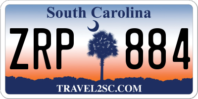 SC license plate ZRP884