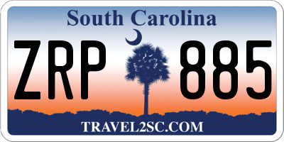 SC license plate ZRP885