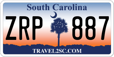 SC license plate ZRP887