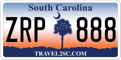 SC license plate ZRP888
