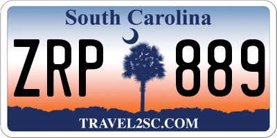 SC license plate ZRP889